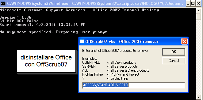 disintallare office con Offscrub07